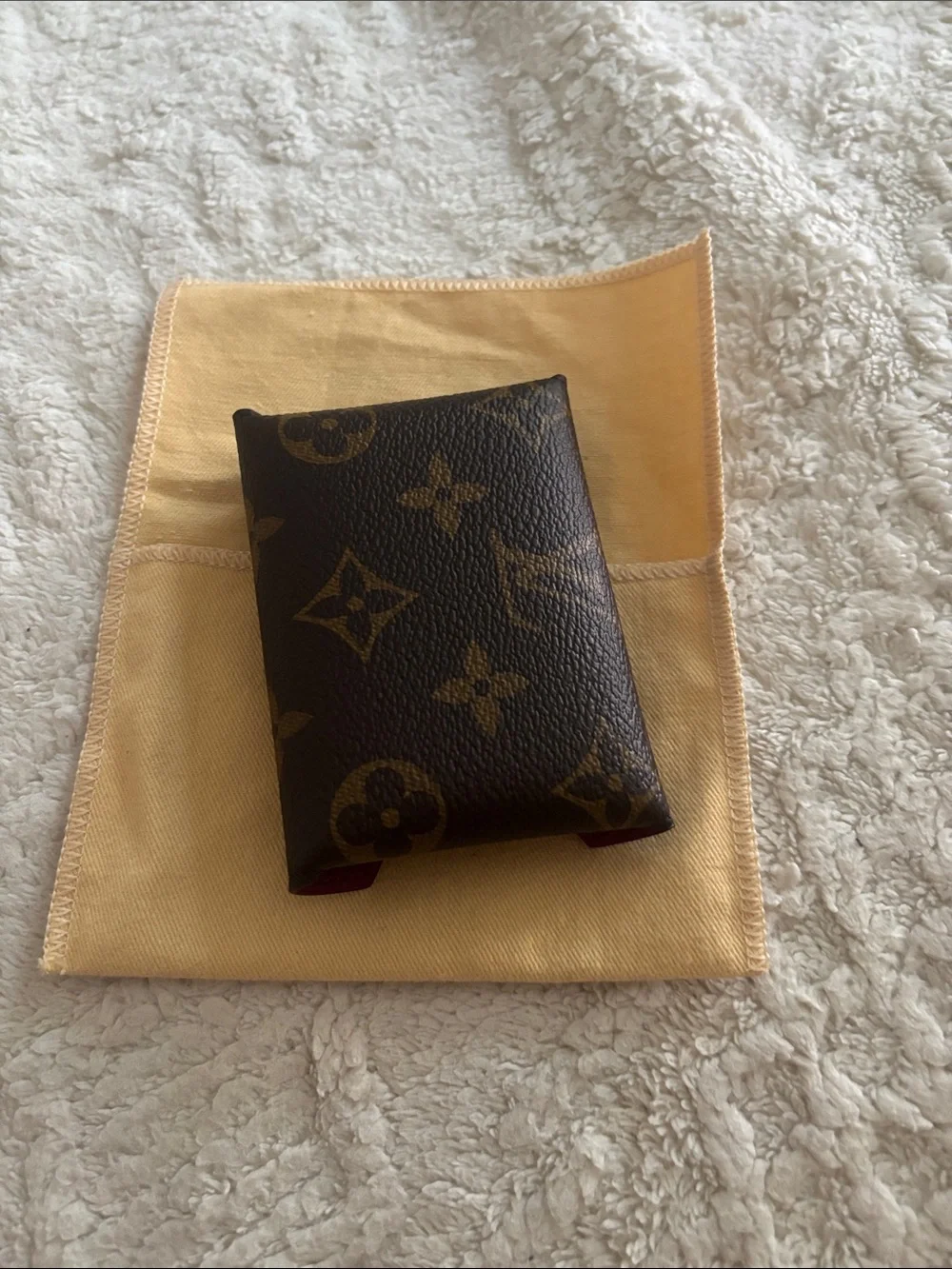 Louis Vuitton Monogram Envelope Card Case in Brown with Gold Hardware Small